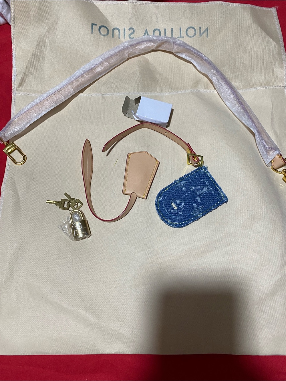 Blue Denim Monogram Speedy Satchel with Natural Leather Handles - Picture 6 of 6